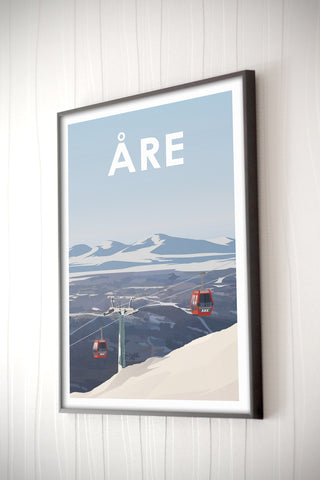 Poster med motiv från Åre och Åre Gondol