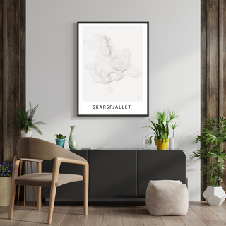 Fjällposter i svartvitt som inredningsexempel
