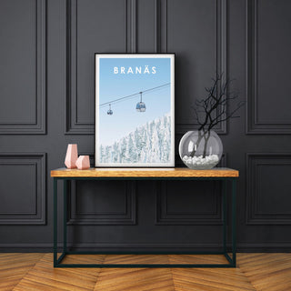 Poster med fjällvy från skidorten Branäs