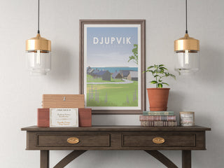Poster med motiv från Djupvik på Gotland