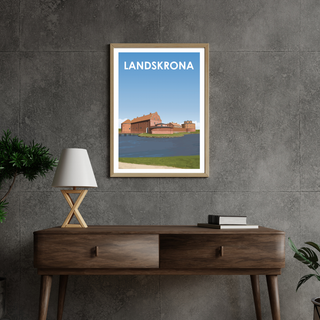 Poster med Citadellet i Landskrona i inredningen