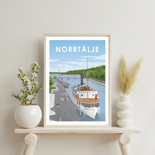 Poster med ångbåten S/S Norrtelje i Norrtälje