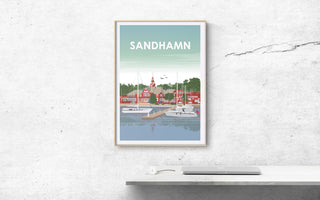 Poster med motiv från Sandhamn i Stockholms skärgård