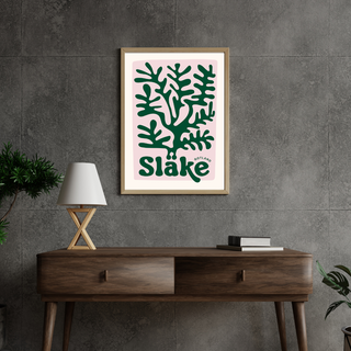 Grafisk poster med motiv från Släke på Gotland