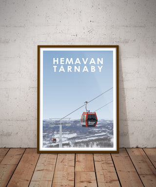 Motiv på kabinbana i Hemavan Tärnaby. Poster  affisch