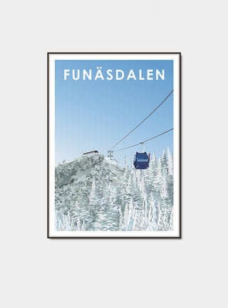 Motiv från Funäsdalen och berget med kabinbana