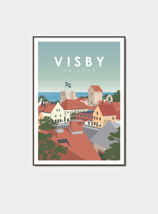 Visby stad gotland poster konst